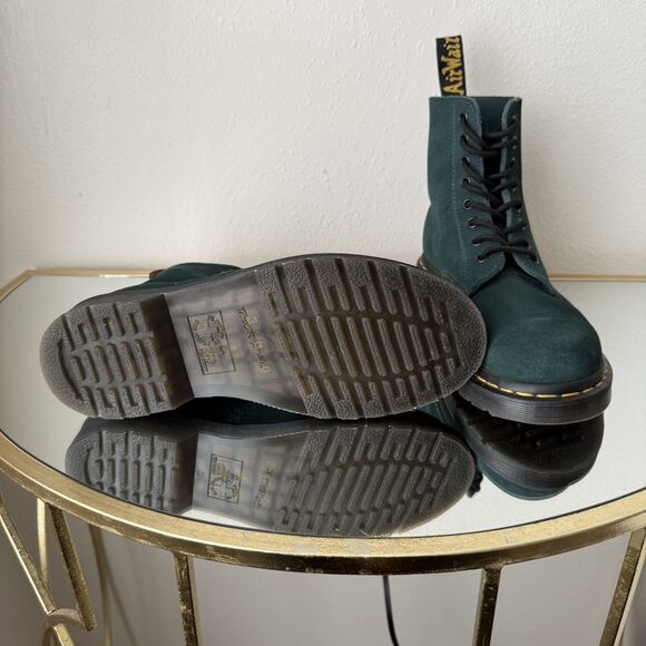 Dr. Martens 1460 Pascal Suede Leather Lace Up Boots Women 8 /Men 7 Forest Green - Picture 10 of 16